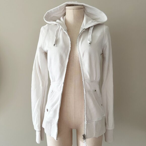 Rare Triple Five Soul White Hoodie Sweatshirt Womens Size Small - Picture 2 of 10